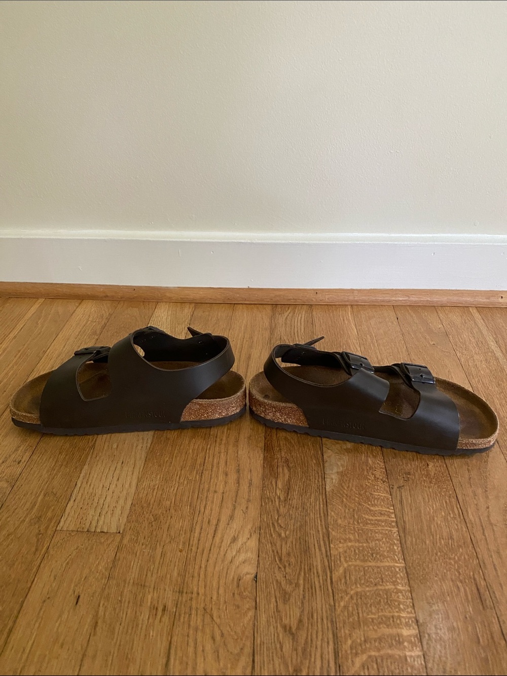 Birkenstock Milano 36, Dark Brown Two-Strap Leather Sandals - Picture 7 of 17